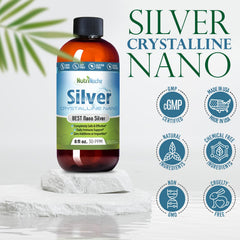 NutriNoche Colloidal Silver in glass shows clear liquid for easy dosing