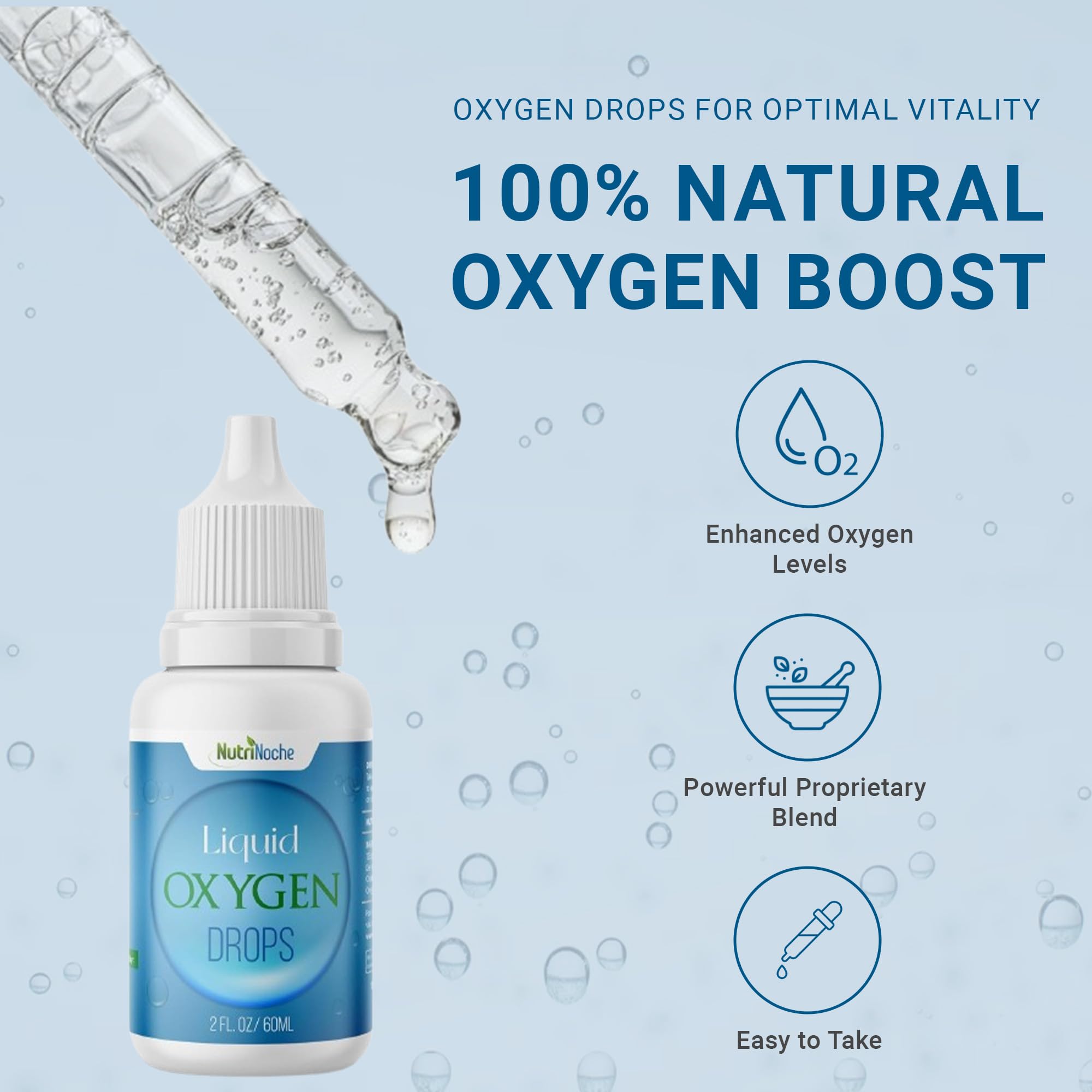 NutriNoche Drops in a glass of water promoting hydration and energy.