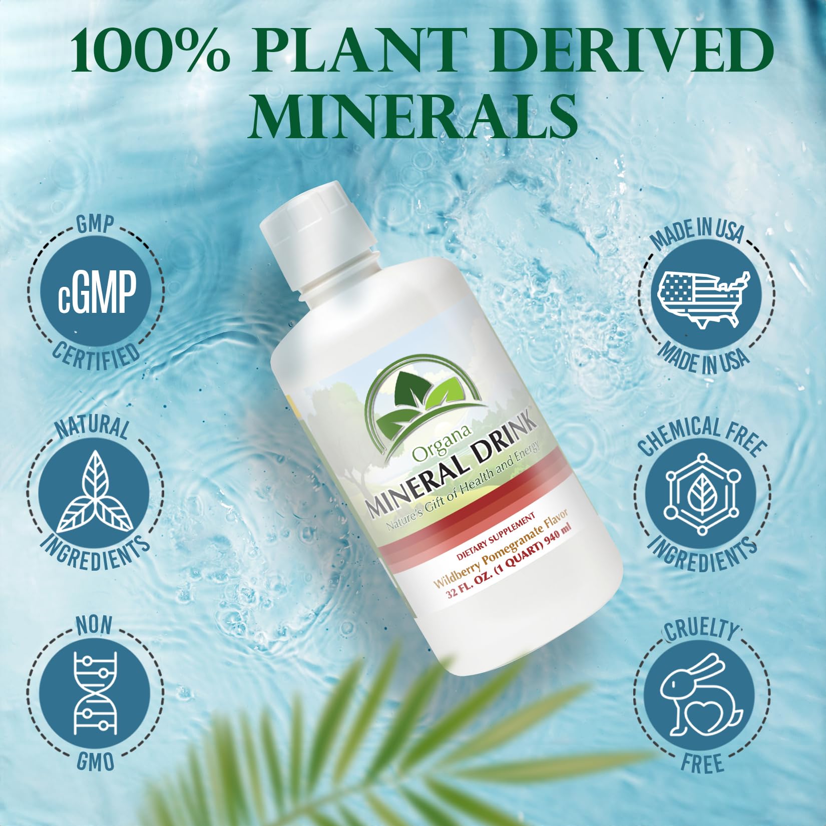 NutriNoche Organa Trace Minerals liquid close-up reveals fulvic-acid minerals for broad micronutrient support