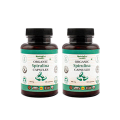 NUTRINPRO Spirulina capsules bottle for convenient daily vegan nutrition.