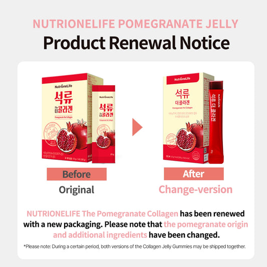 NUTRIONELIFE pomegranate jelly-pack on shelf, ready-to-eat for on-the-go hydration.