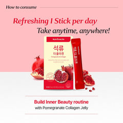NUTRIONELIFE ready sachets on desk, signaling a simple daily beauty routine.