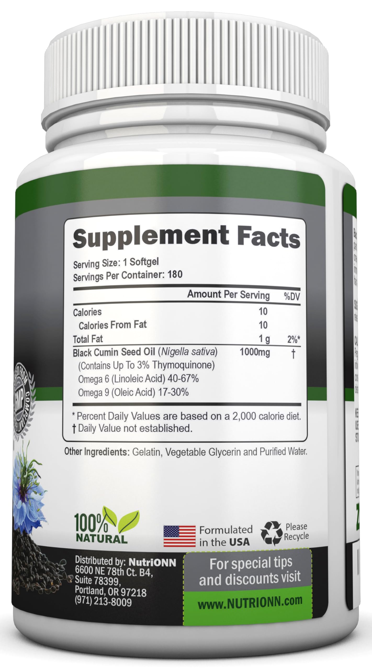 NutriONN Black Seed Oil softgels for easy daily intake