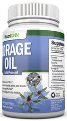 NutriONN Borage Oil capsules displaying convenient softgel form for consistent intake