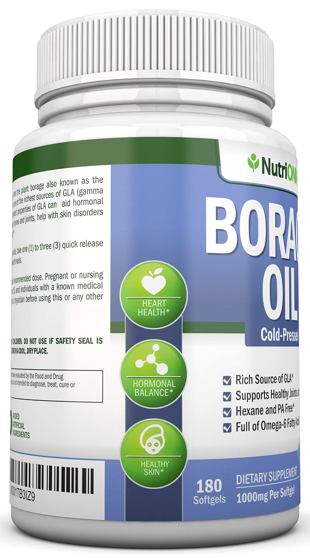 NutriONN Borage Oil pouring shot suggesting smooth dosing and daily use