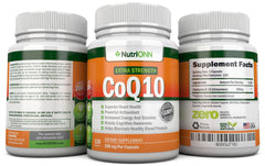 NutriONN CoQ10 bottle with USA manufacturing seal for quality
