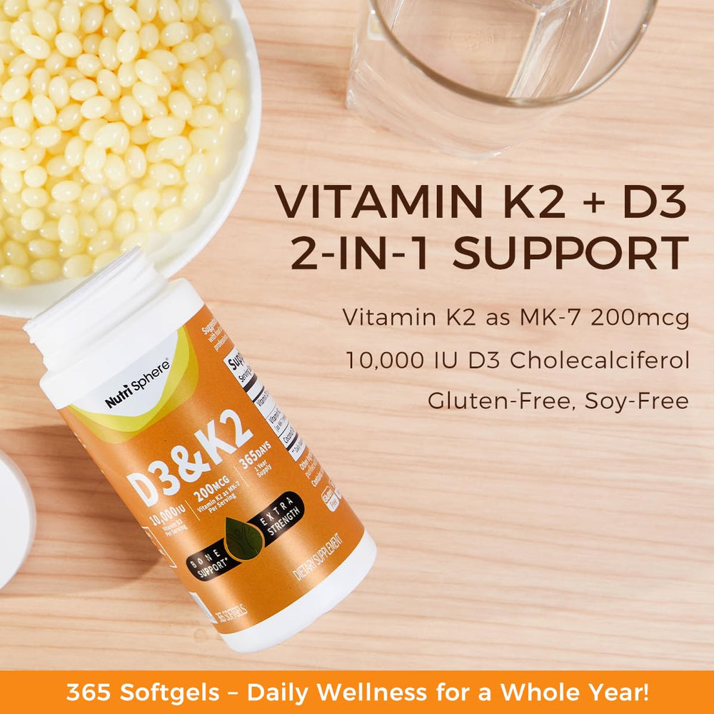 Open NutriSphere bottle pouring softgels for convenient daily dosing.