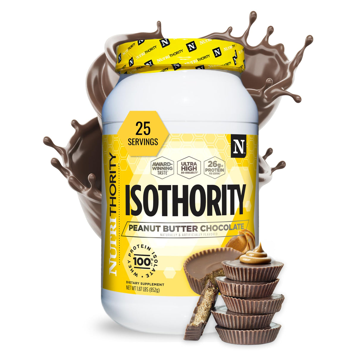 Nutrithority Isothority whey protein tub signaling clean isolate formula for lean muscle support