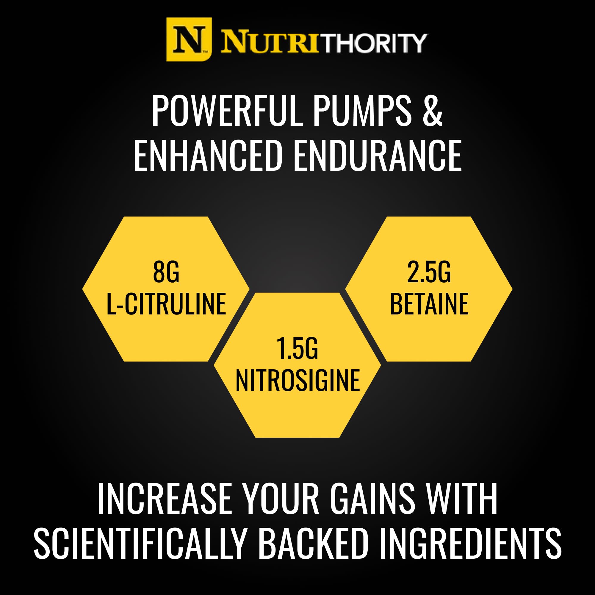 Nutrithority Mr. Fusion label close-up highlighting Citrulline and Betaine.