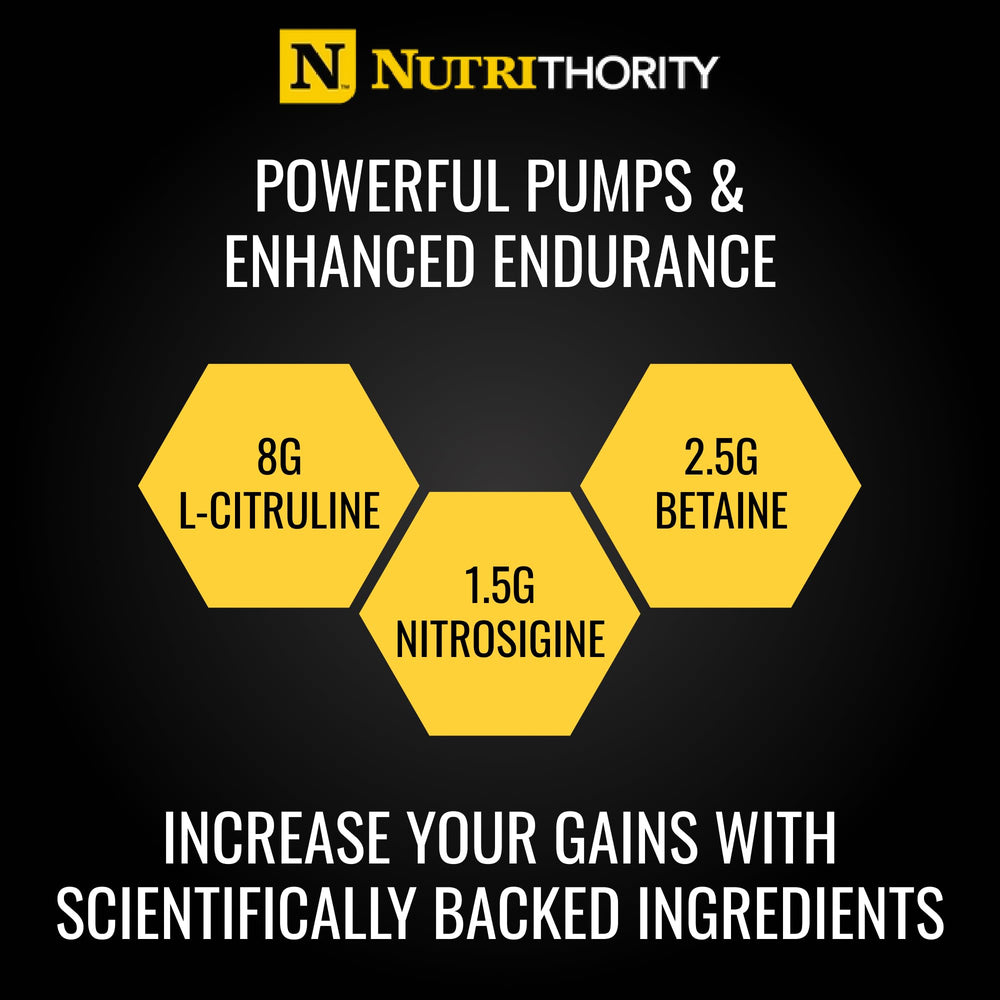 Nutrithority Mr. Fusion label close-up highlighting Citrulline and Betaine.