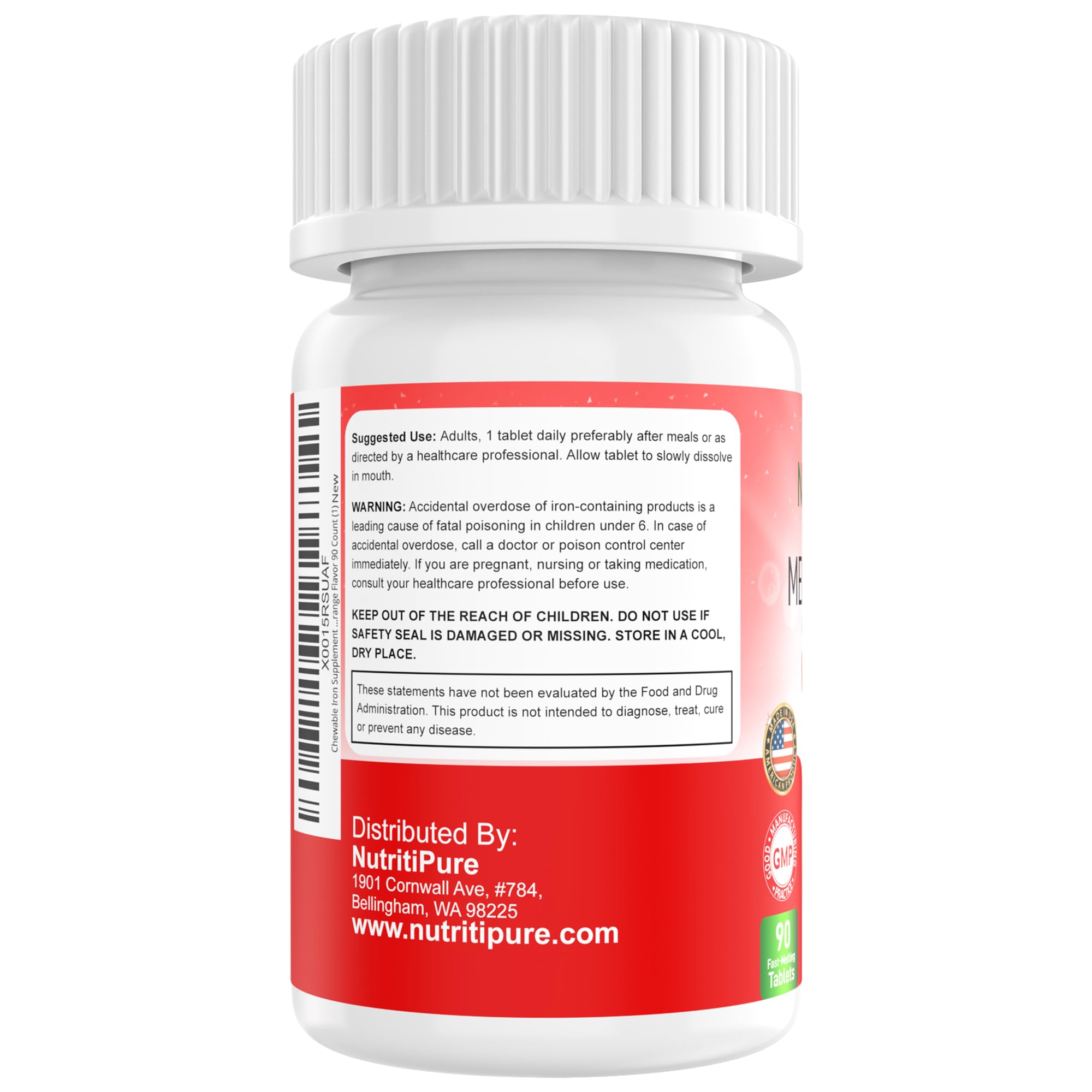 NutritiPure fast-dissolving, sugar-free tablets designed for stomach comfort.