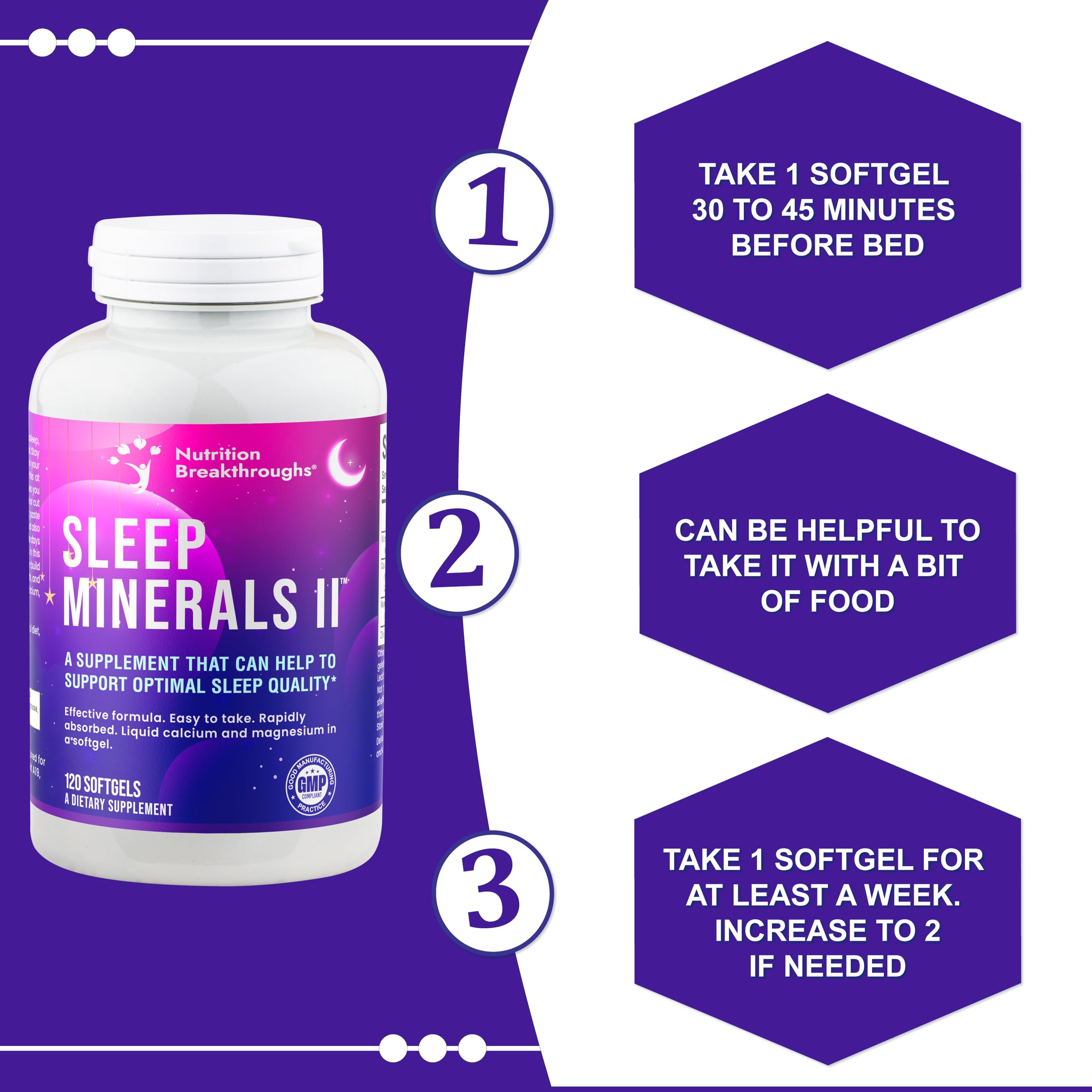 Nutrition Breakthroughs Sleep Minerals II bottle front, melatonin-free sleep support.