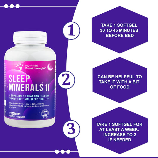 Nutrition Breakthroughs Sleep Minerals II bottle front, melatonin-free sleep support.