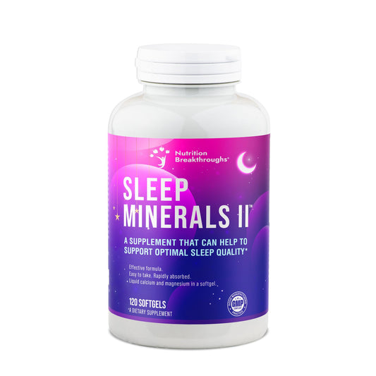Nutrition Breakthroughs Sleep Minerals II softgel close-up for quick, calm nights.