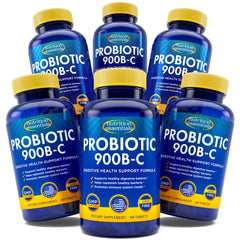Nutrition Essentials probiotic bottle close-up showing capsules with potent delivery to the intestines