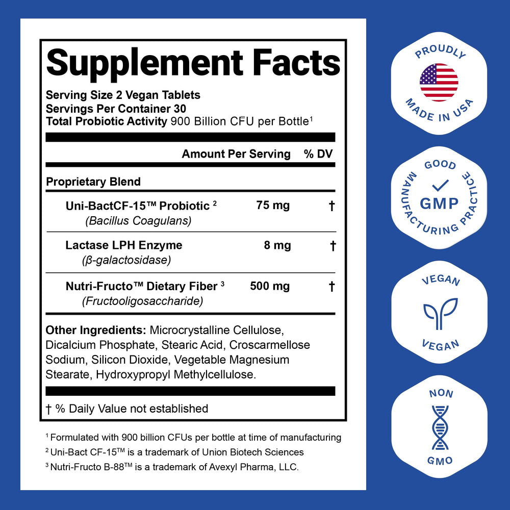 Nutrition Essentials probiotic packaging highlighting USA-made quality and vegan formula