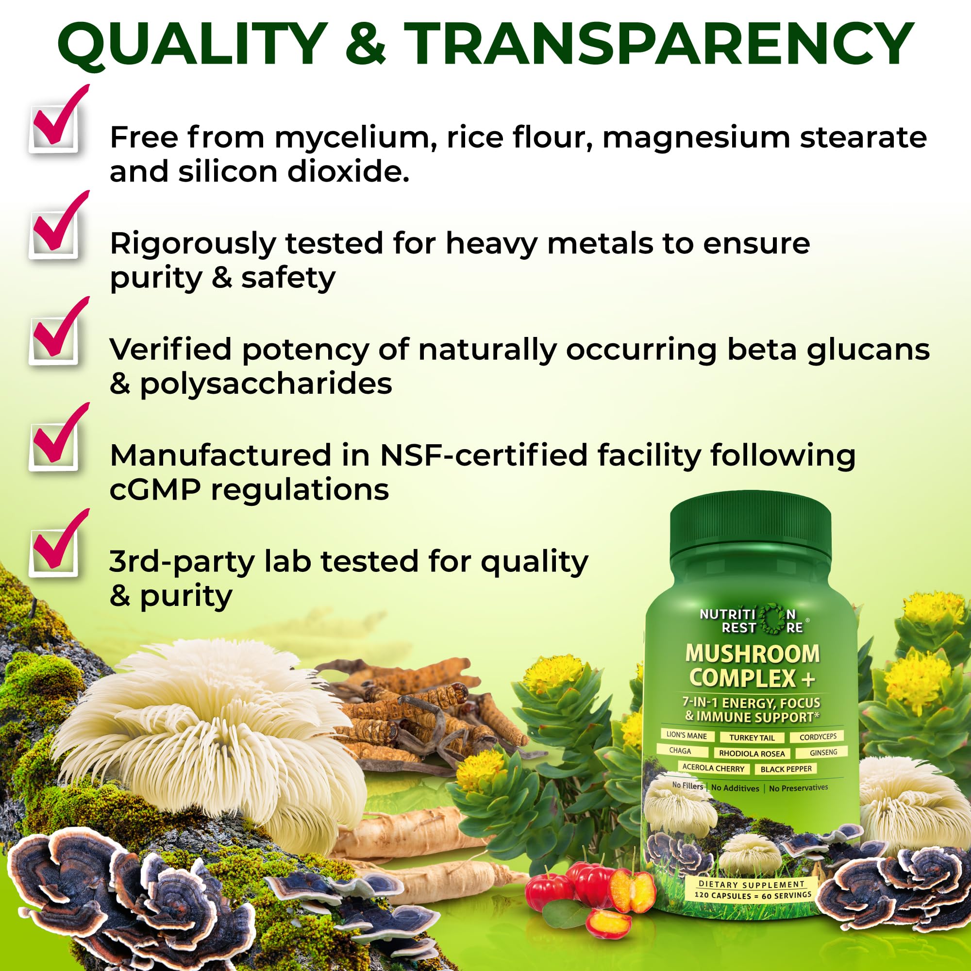 Nutrition Restore packaging side view highlights USA-made production and quality standards
