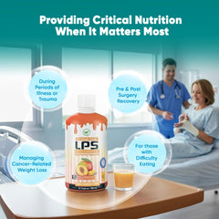 Nutritional Designs LPS bottle-view highlights sugar-free, non-GMO formula