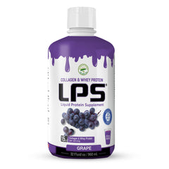 Nutritional Designs LPS bottle pour with grape flavor for convenient protein intake.