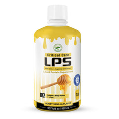 Nutritional Designs LPS liquid collagen and whey pour showing smooth texture for quick protein intake