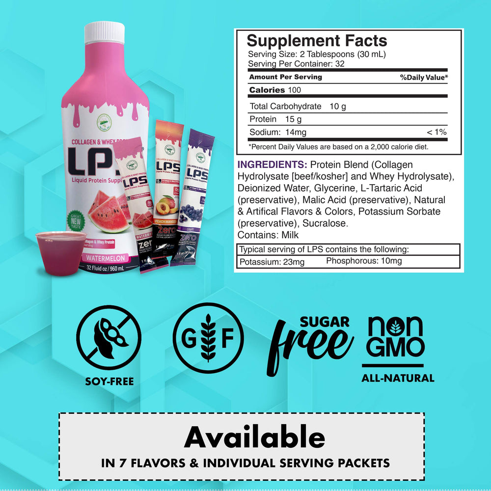 Nutritional Designs LPS peach mango flavor bottle presenting vibrant sugar-free option
