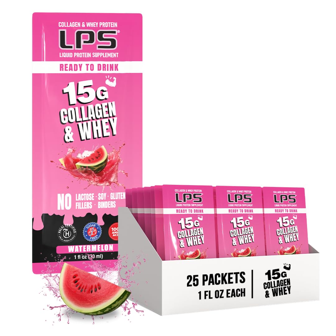 Nutritional Designs LPS watermelon bottle pour showing convenient daily protein