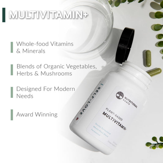 Nutritional Roots Multivitamin+ capsules designed for easy absorption and digestion