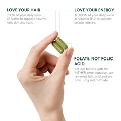 Nutritional Roots Multivitamin+ ingredients label featuring organic vegetables and fermented vitamins