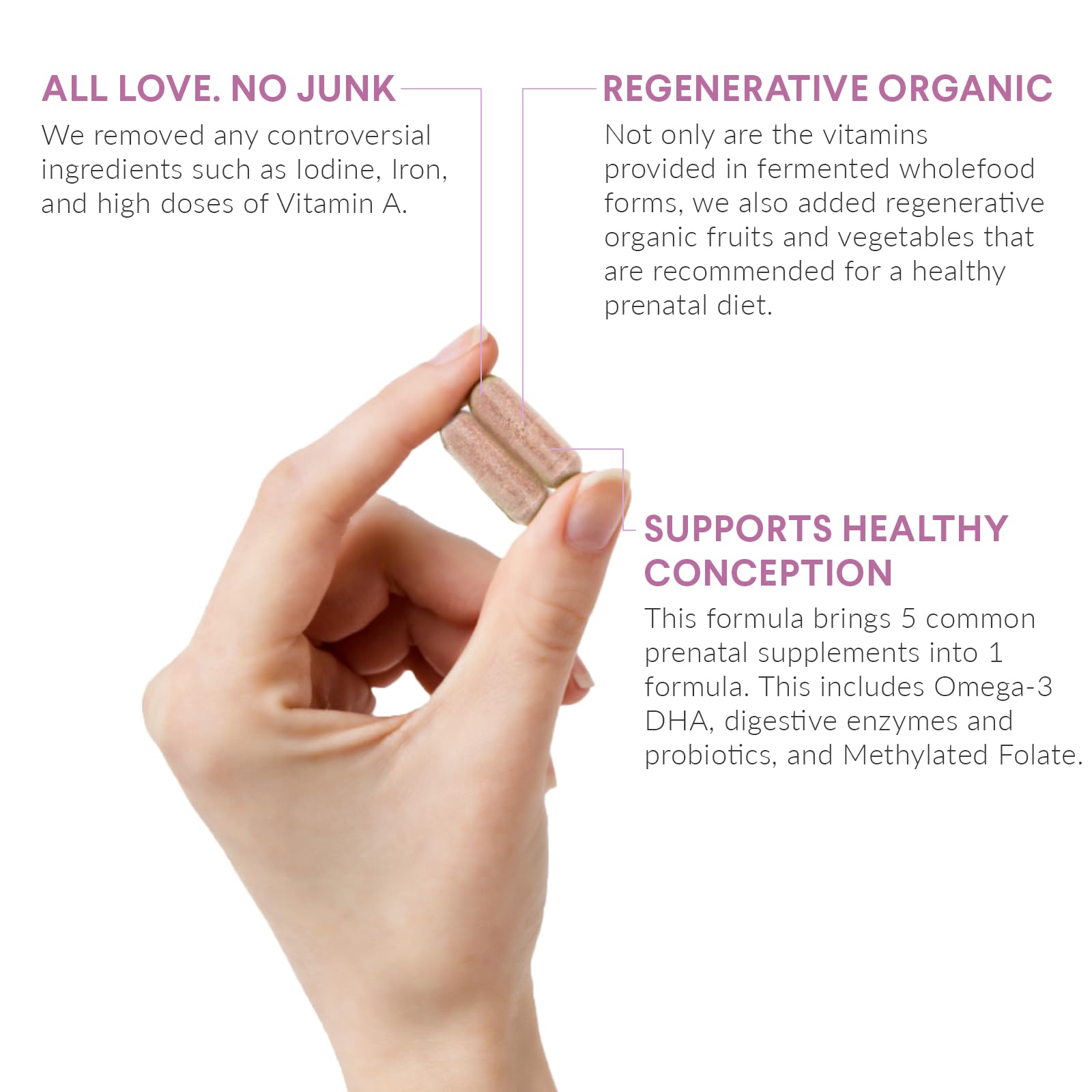 Nutritional Roots Prenatal DHA packaging showcases regenerative organic ingredients for daily support.