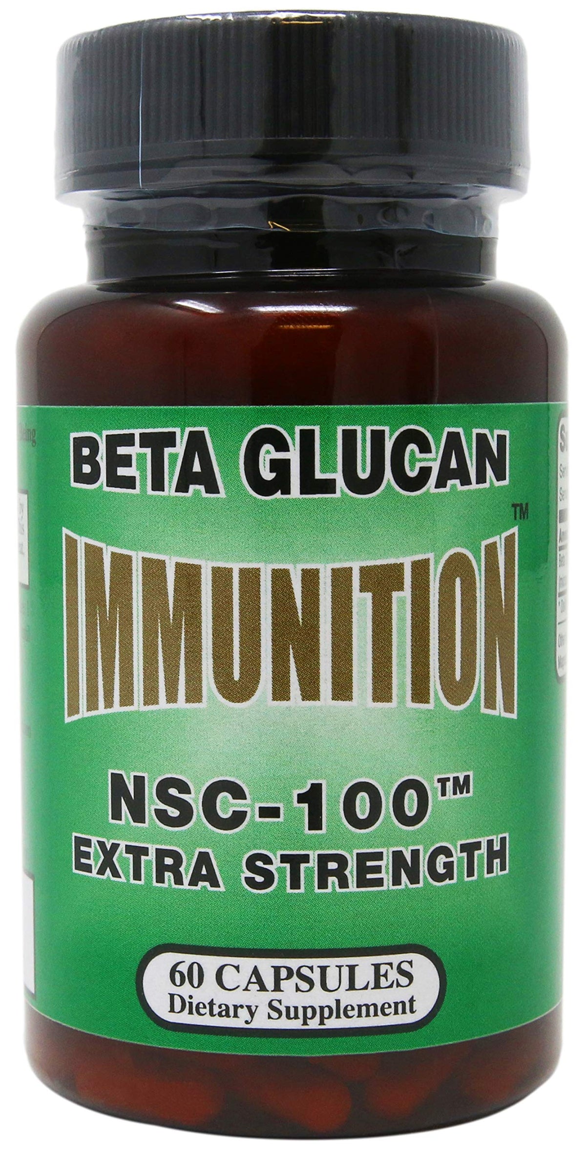 Nutritional Supply Corp Immunition NSC-100 bottle showing beta glucan for immune support