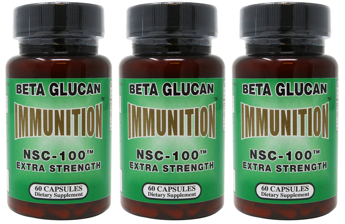 Nutritional Supply Corporation Immunition NSC 100 bottle label highlighting beta glucan for immune support