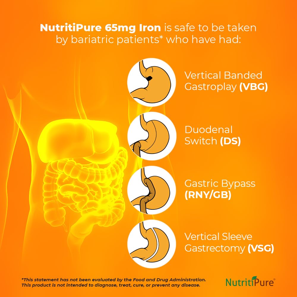 NutritiPure made-in-USA chewable iron tablet with natural flavors.