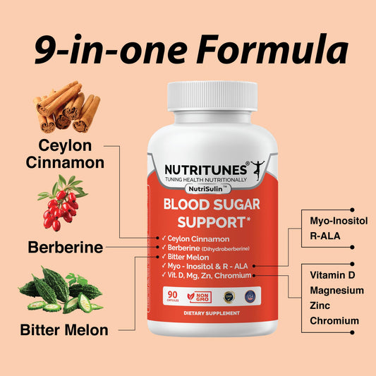 NutriSulin bottle back view with supplement facts for metabolic wellness
