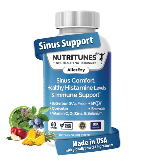 Nutritunes Respiratory bottle with PA-free butterbur supports normal respiratory function.