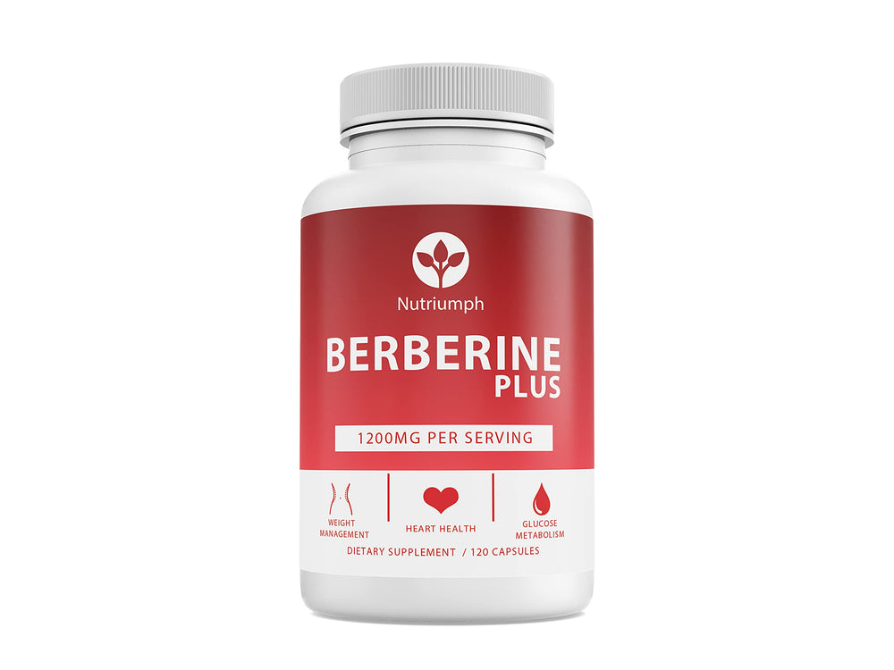 Nutriumph Berberine Plus bottle with capsules for metabolic support.