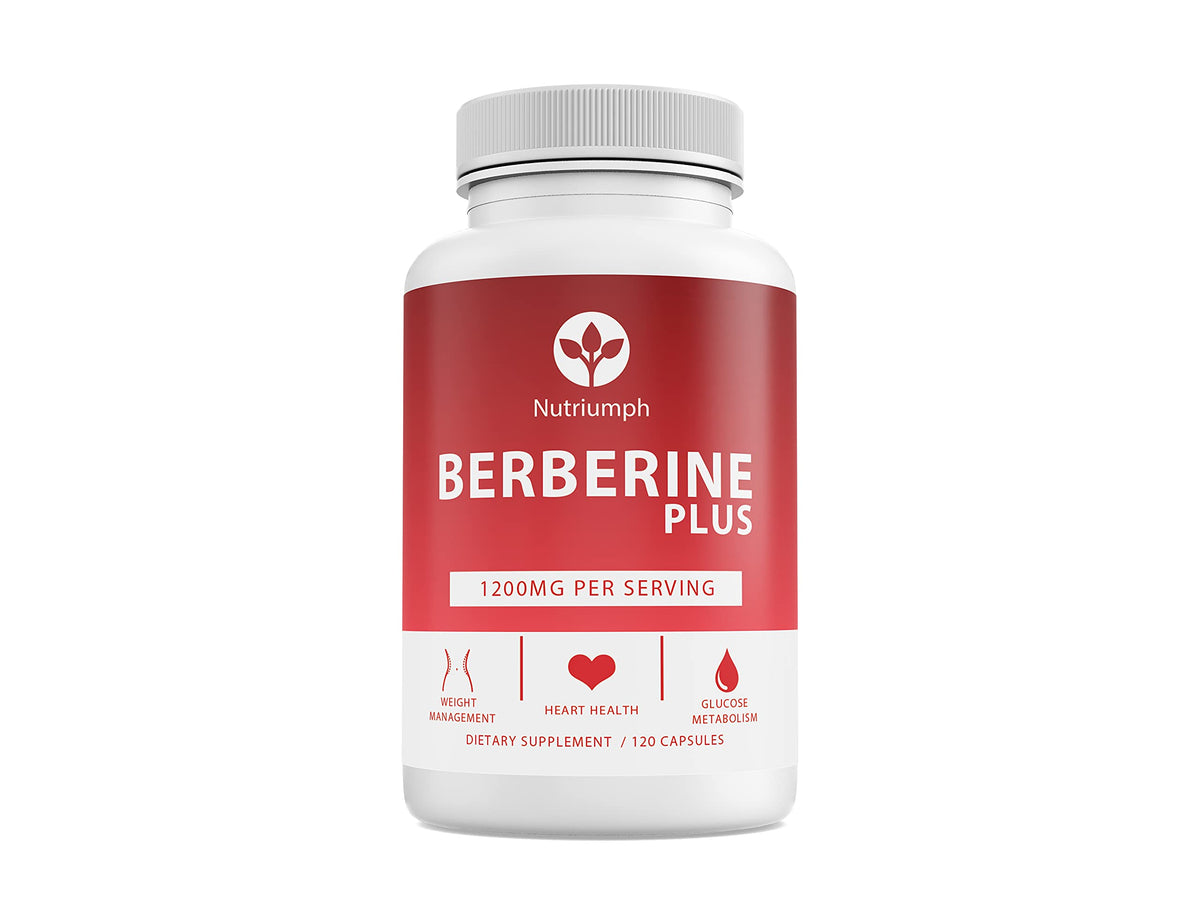 Nutriumph Berberine Plus bottle with capsules for metabolic support.