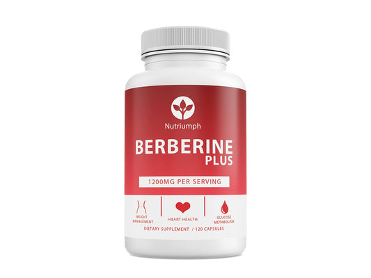 Nutriumph Berberine Plus bottle with capsules for metabolic support.