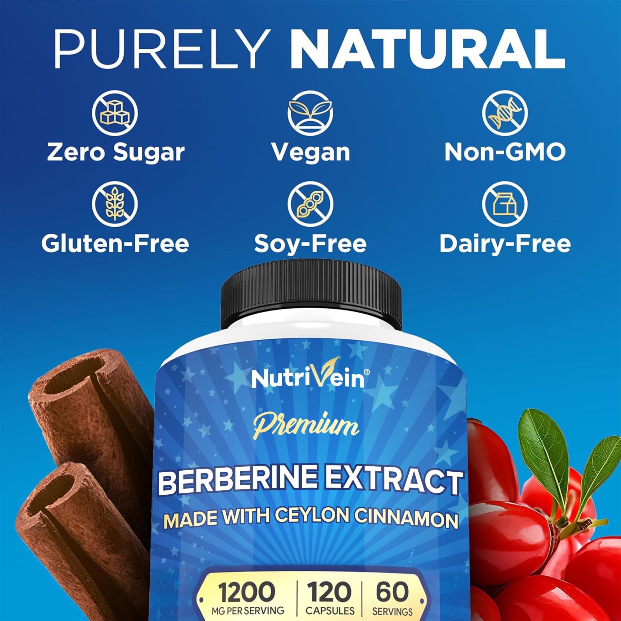 Nutrivein berberine digestive-support closeup suggests gut friendly formula