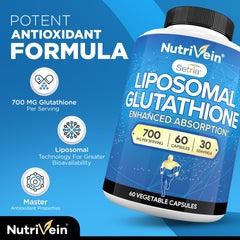 Nutrivein glutathione bottle pour demonstrating easy daily intake routine