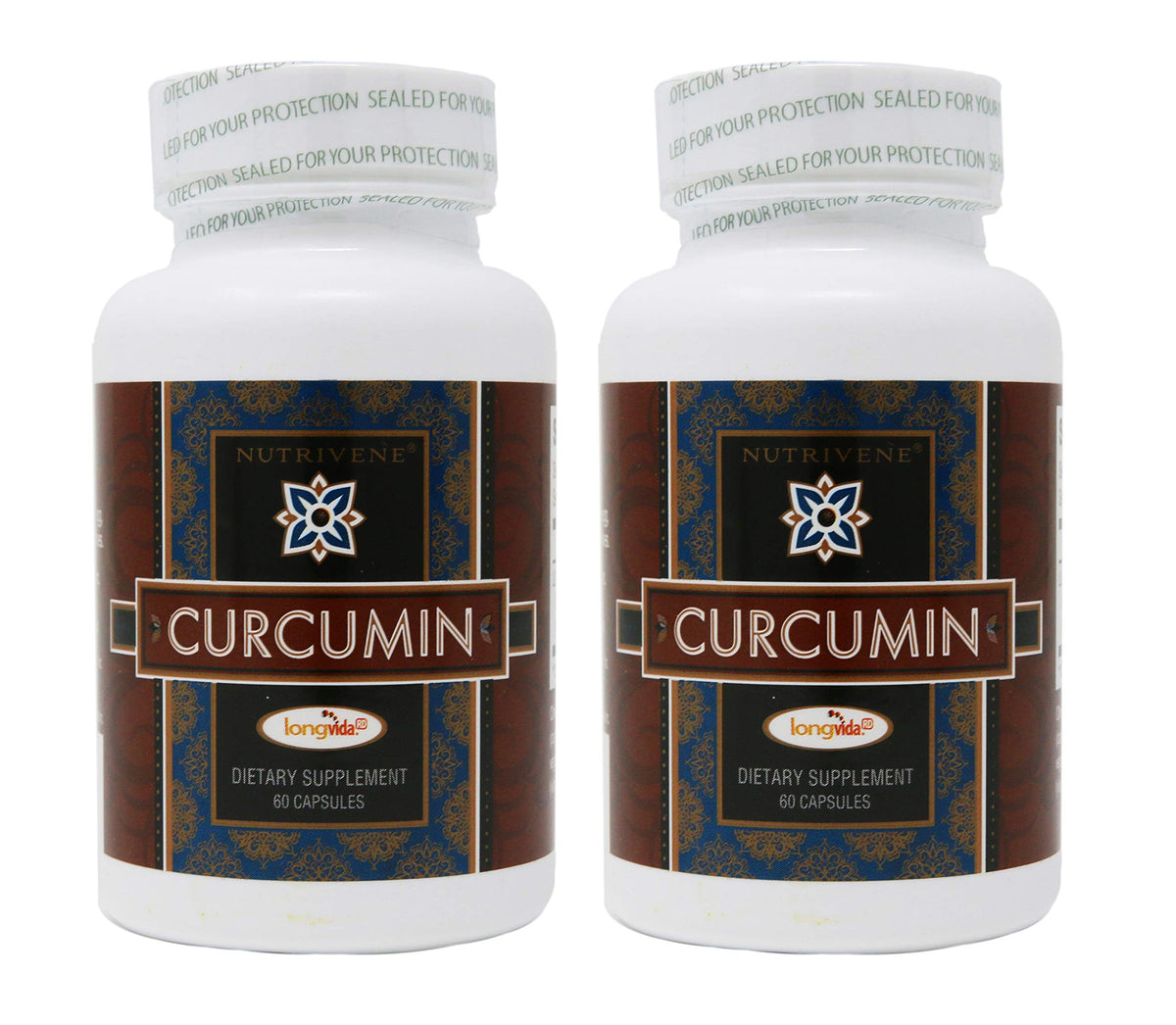 Nutrivene Curcumin Longvida 2-pack bottle front for daily wellness and easy dosing.
