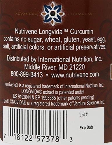 Nutrivene Curcumin Longvida 2-pack capsules closeup for convenient daily supplementation.