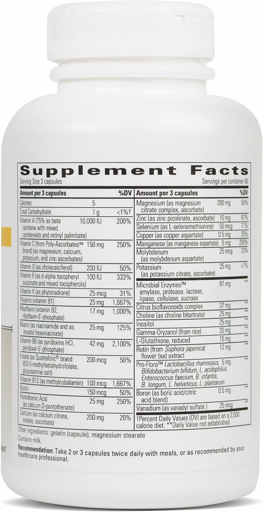 Close-up of NutriVitamin Enzyme Complex capsules highlighting digestive enzyme support