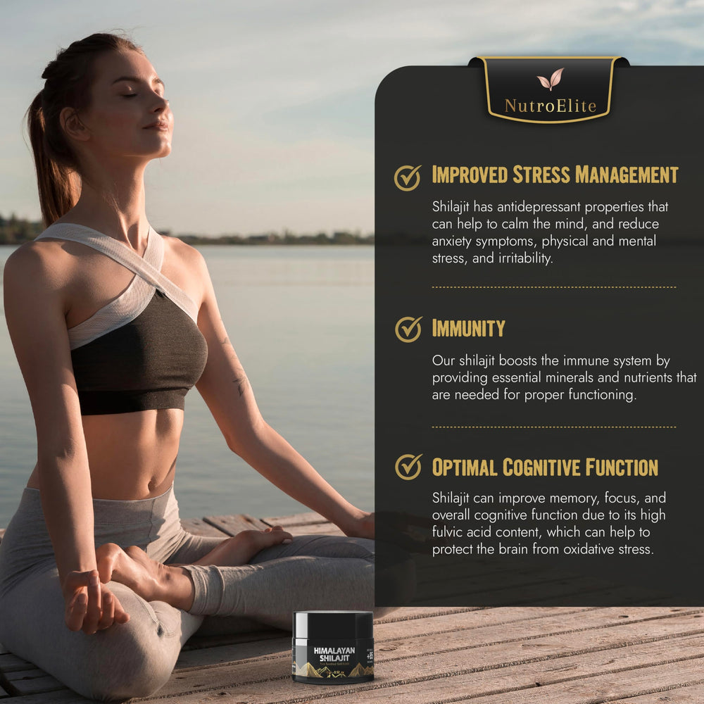 NutroElite Himalayan sourcing shilajit resin emphasizes purity from high-altitude mountains.