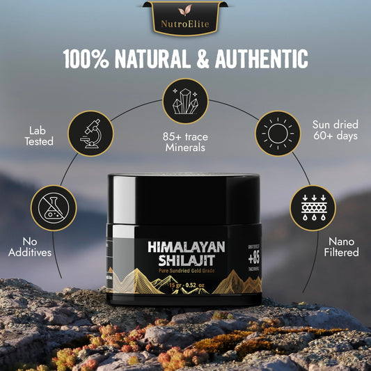 NutroElite sun-dried shilajit resin demonstrates natural potency without smoky odors.