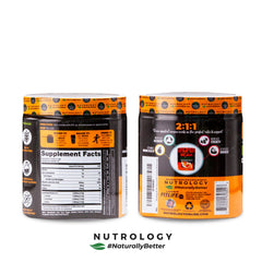 Nutrology BCAA Natural close-up highlights refreshing orange coconut flavor.