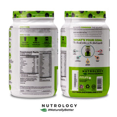 Nutrology creamy chocolate whey powder close-up highlighting smooth texture.