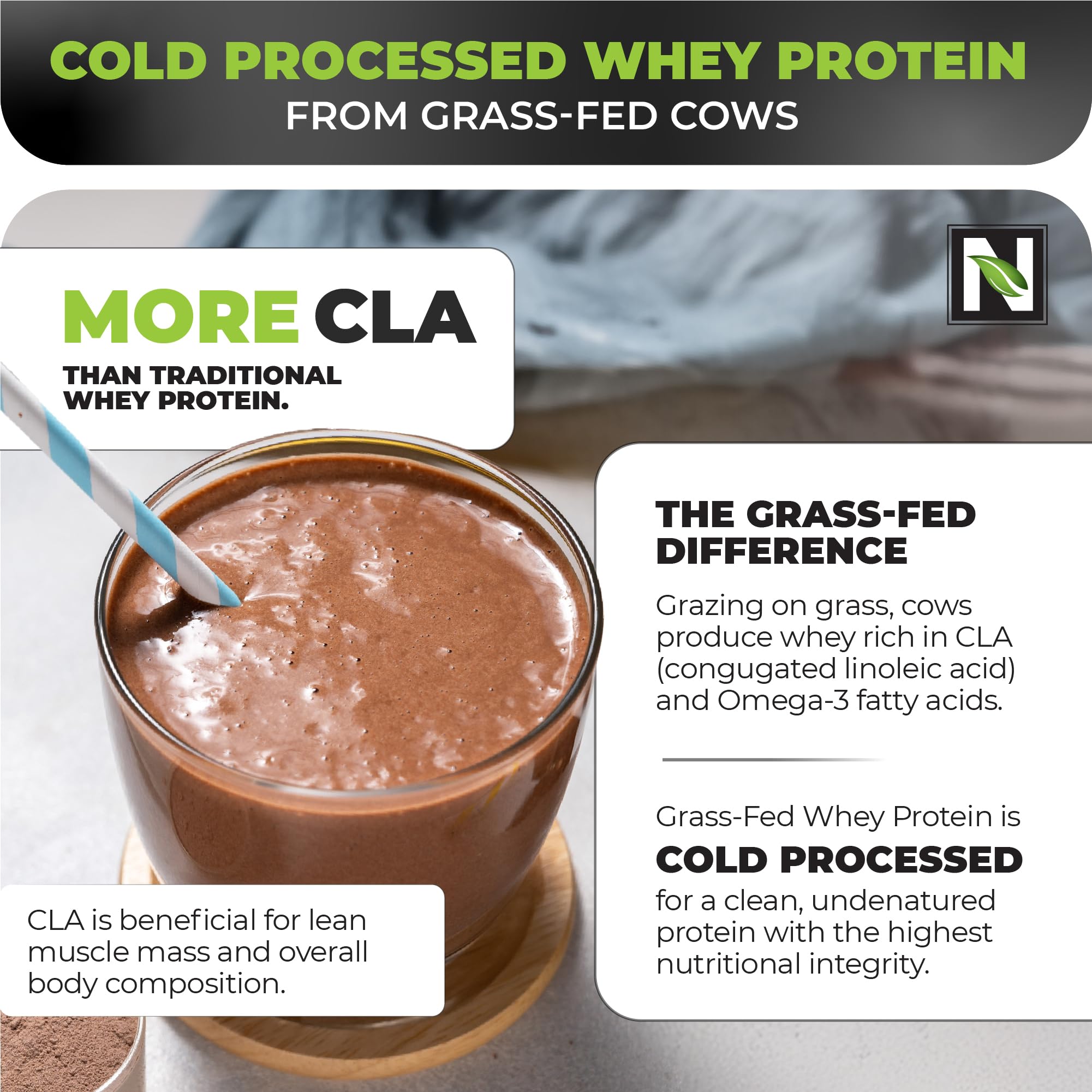 Nutrology creamy chocolate whey shaker ready for a quick mixed drink.