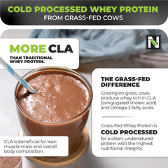 Nutrology creamy chocolate whey shaker ready for a quick mixed drink.