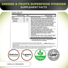 Nutrology Greens and Fruits Powder scoop ready for a quick nutrient boost.