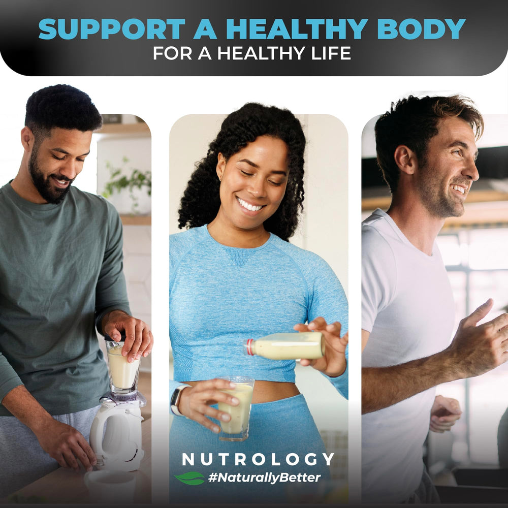 Nutrology TripAct ingredient panel shows grass-fed whey and plant proteins.